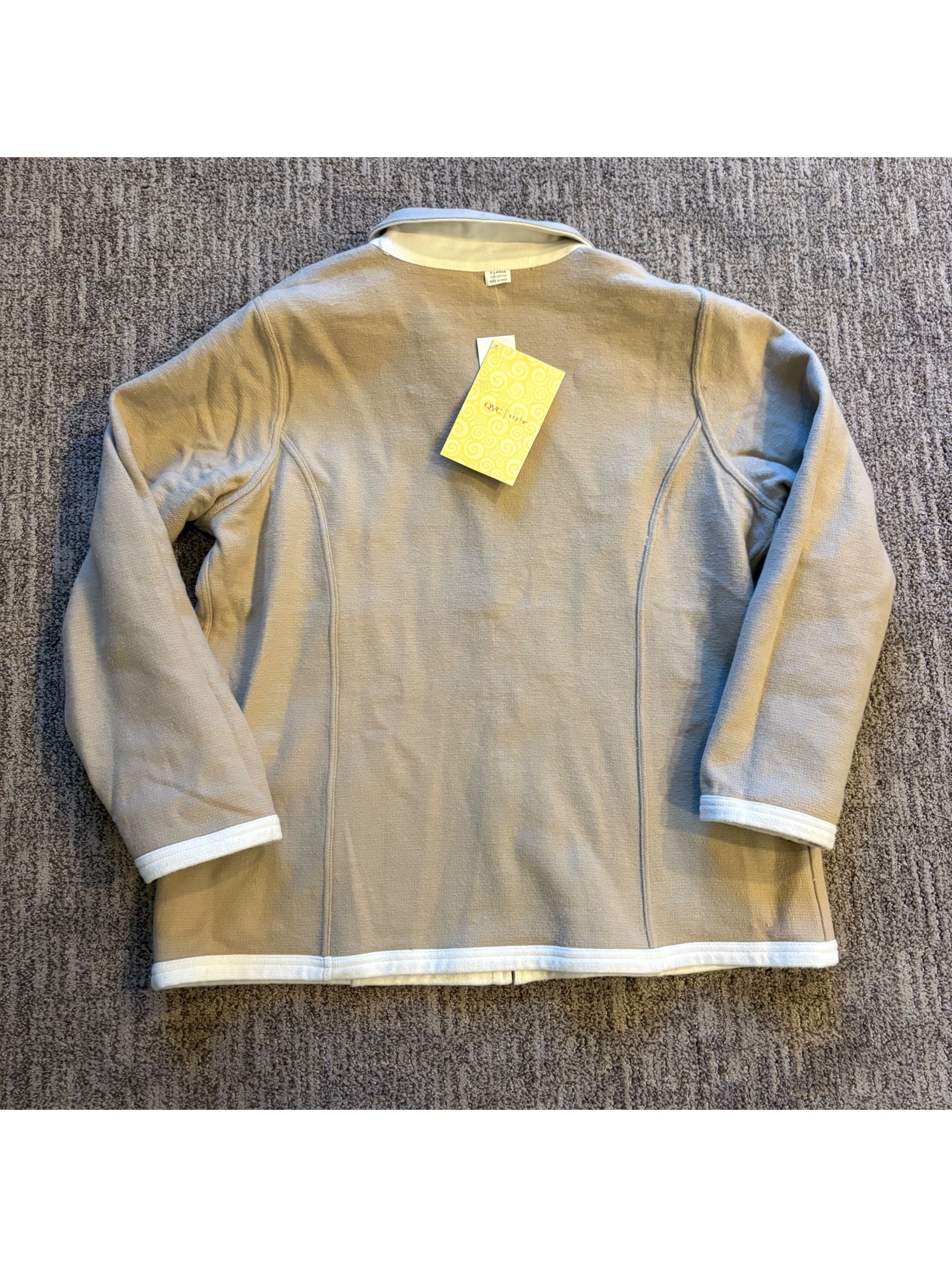 Women’s Xl Reversible Cotton Jacket White And Tan Qvc Brand New With Tags — image 4 of 6